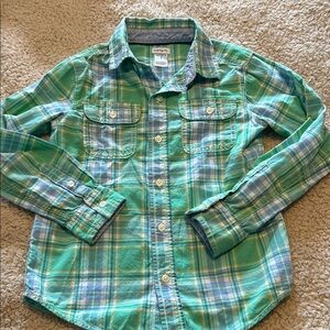 Carter's Blue and Green Plaid Button Down Shirt